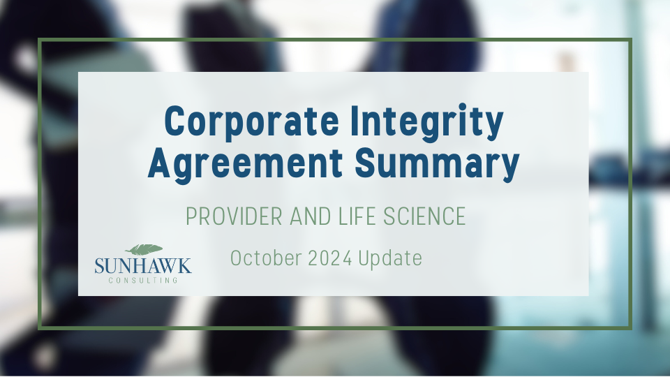 Corporate Integrity Agreement October 2024 Update