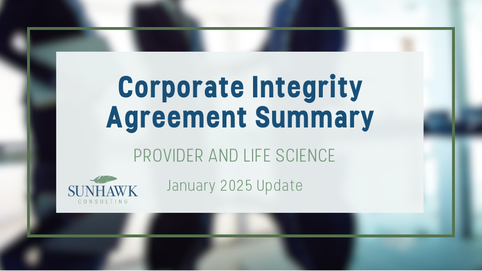 Corporate Integrity Agreement January 2025 Update