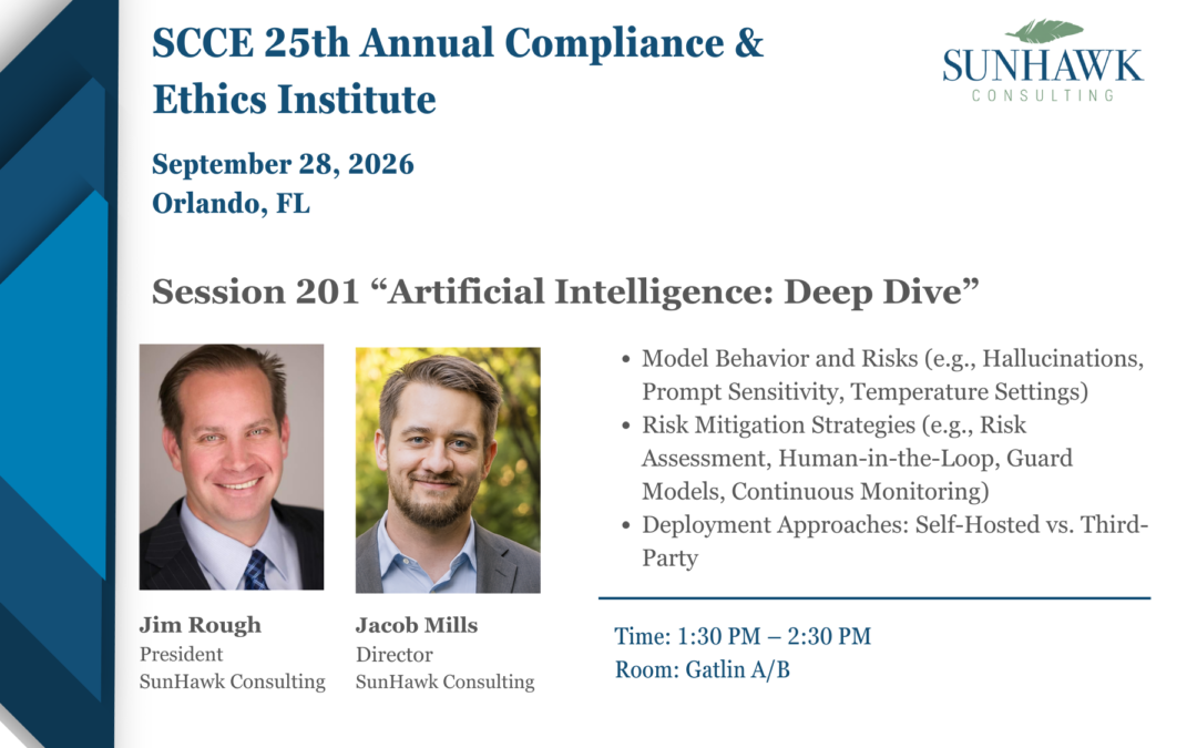 SunHawk Consulting Speaking at SCCE 25th Annual Compliance and Ethics Institute